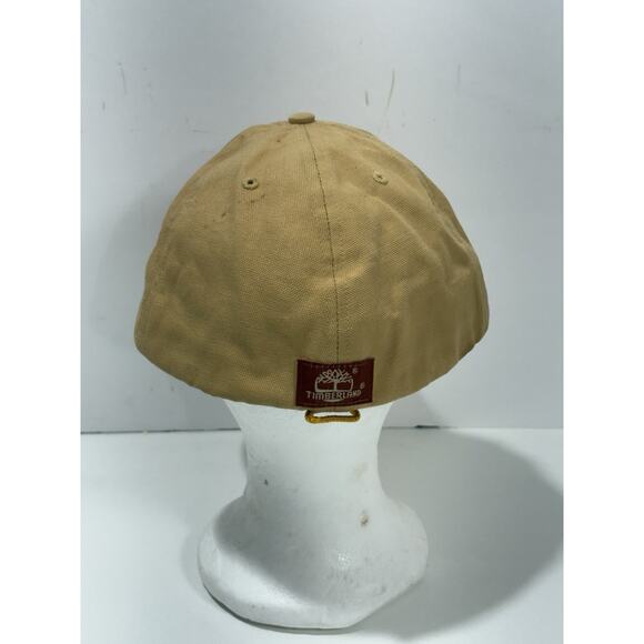 Timberland Leather Patch Hat Beige Hook Loop Baseball Cap X Large See Pictures - Picture 6 of 11